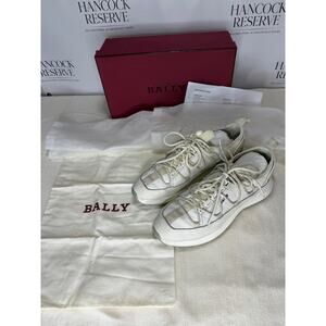 Bally DELYS Luxury Sneakers –White Bovine Leather  Vibram Sole  10 – Box & Docs